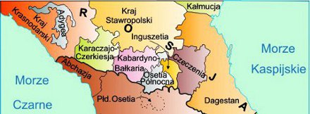 Północny Kaukaz - mapa
