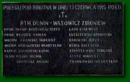 Pomnik ROKITNA Cmentarz Rakowicki - tablica pamiątkowa: zbliżenie